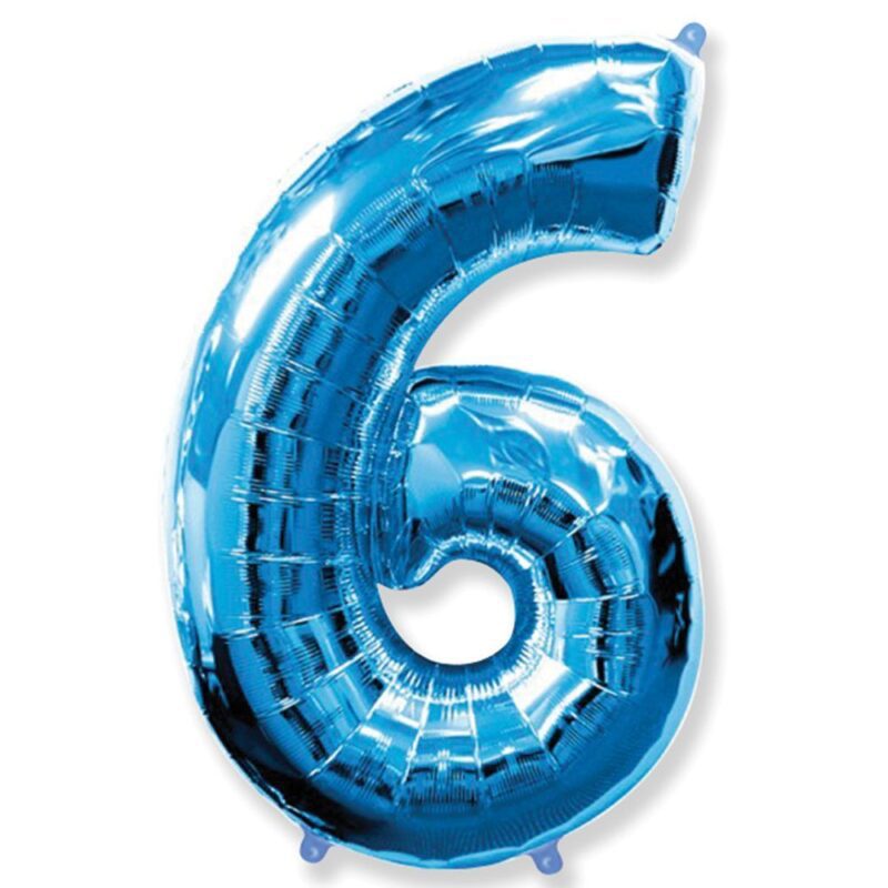 Цифра «6» синяя